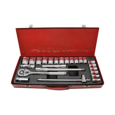 China Car Tool Kit 24pcs 1/2 Inch Scoket Set 24T Ratchet Handle Grip Repair for sale