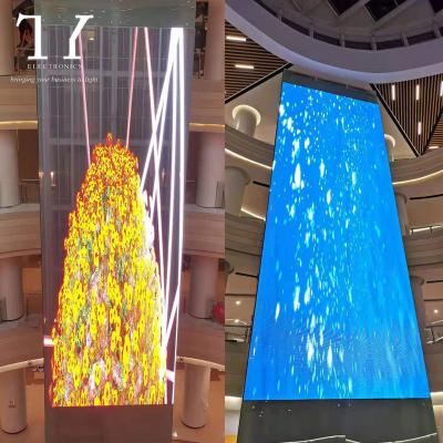 China 2020 INDOOR hot sale indoor shopping mall elevator advertising p3.91 transparent led screen for sale