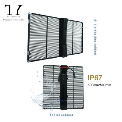 China 2020 New Products Outdoor IP67 p2.6 500*500 Outdoor Waterproof Rental Transparent Led Display Screen for sale