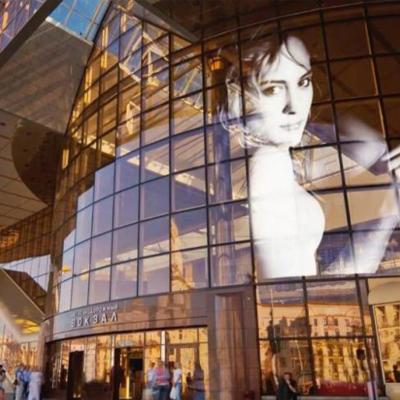 China Outdoor / Indoor High Refresh New Indoor Outdoor Transparent LED Film Screen Transparent Glass Window Film Led Screen for sale