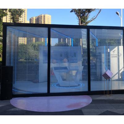 China Easy Installation Outdoor / Indoor High Definition Full Color Transparent Crystal Film P10 Aluminum Led Display Transparent Led Film for sale