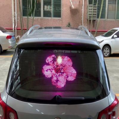 China INDOOR P2.6-5.2 LED Screens Transparent Outdoor Led Display For Car Taxi Rear Window Advertising for sale