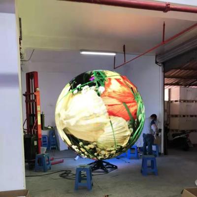 China 360 Degree Indoor Rotatable Led Display Exhibit Interactive Video Led Ball Display Screen for sale