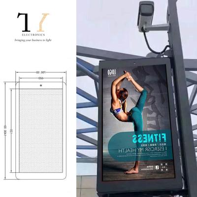 China Outdoor Customized Outdoor Light Pole With Company Logo Advertising LED Display For Store for sale