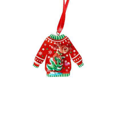 China Accept Custom Logo 2021 Flat Christmas Custom Resin Ornaments Sublimation Personalized Christmas Hanging Ornament for sale