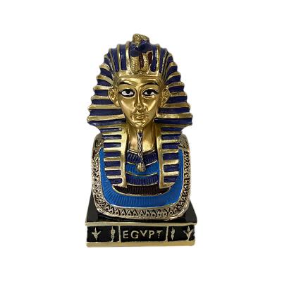 China Ancient Egyptian Resin Mini Egyptian Half Length Pharaoh Head Figurine Statue Decor Ornament for sale