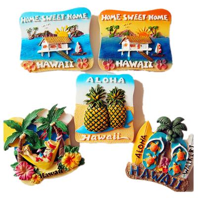 China Shape NEW Hawaii 2020 Custom DIY Island Souvenir Beach Resin Fridge Magnet For Fridge Souvenir for sale