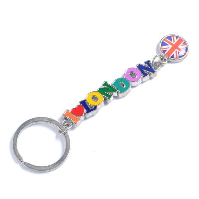 China Wholesale Home Decoration Custom Personalized Letter Colorful Metal Key Chain For Souvenir for sale