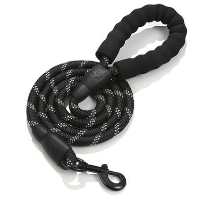 China Custom Thoughtful Thoughtful Pull Round Rope Webbing Elastic Nylon Walking Leashes Pet Dog Leashes for sale