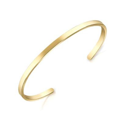 China CLASSIC thin open cuff bangle, 18K Rose Gold /Gold plated bangles, simple polished open finish cuff bangle jewelry for sale