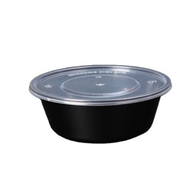 China Factory wholesale disposable 19oz BPA free small pp plastic sauce container with clear/black round flat lids,burger,salad,soup for sale