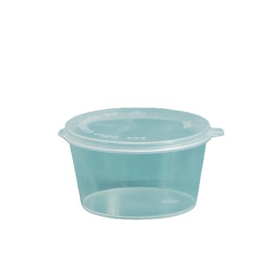 China Leak Proof Bowl / Snack Take Away Plastic Sauce Cups Leak Proof Airtight Sauce Food Container With Lids for sale