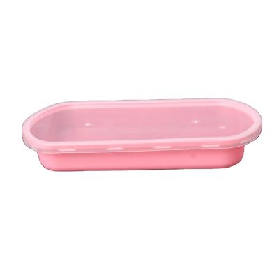 China Leakproof Bowl / Snack Take Out Disposable Plastic Sushi Container With Lid for sale