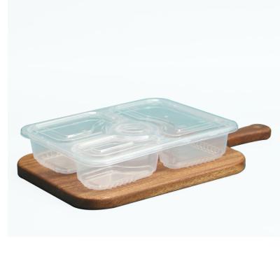 China With Airtight Reusable Reusable Lunch Prep 3 Compartment Lunch Containers Plastic Divided Food Storage Containers Lids/3 Compartment With Lids for sale