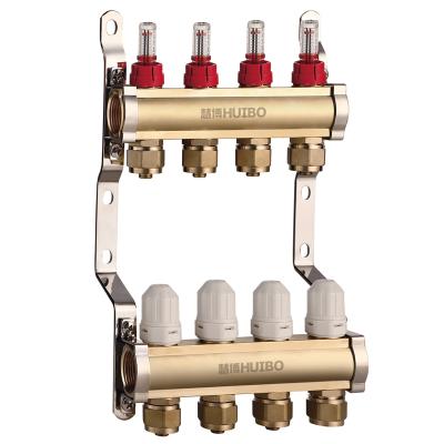 China Modern Brass Radiant Heat Water Manifold Set With Flow Meter Home Heating for sale