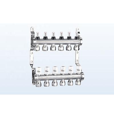 China Modern stainless steel underfloor heating manifold with flow meter for sale