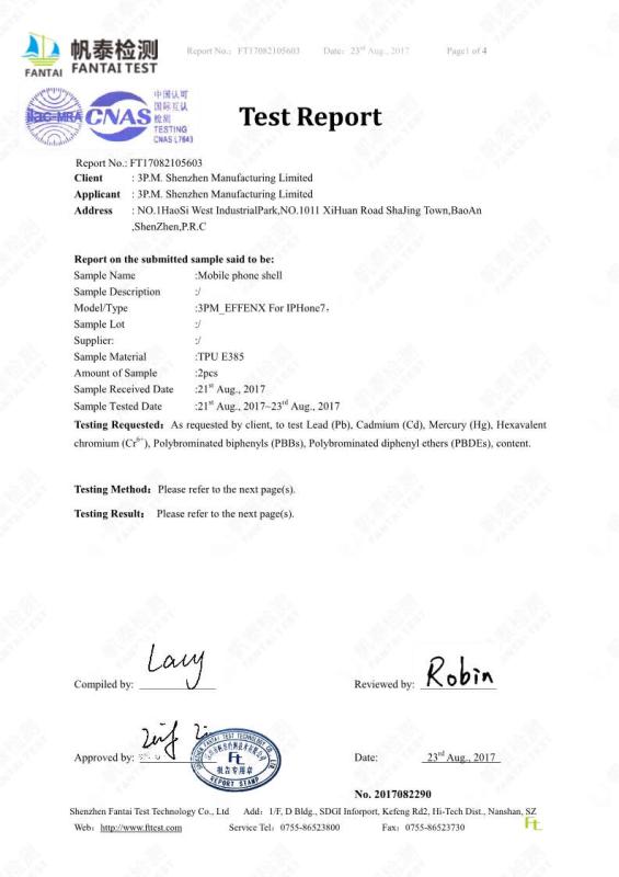 RoHS - 3P.M. Shenzhen Manufacturing Limited