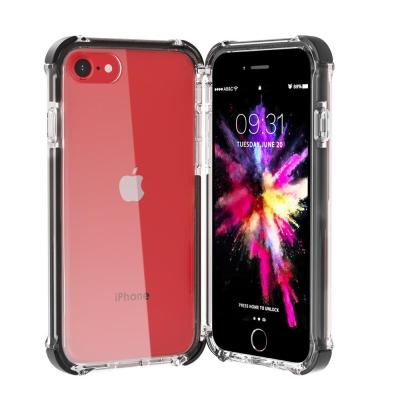 China Eco-friendly Luxury 3 in 1 Se Hybrid Plastic Black Phone Case & Accessories For iphone SE2 2020 Case Cover Shell for sale