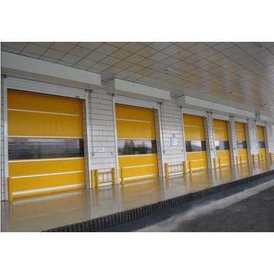 China Guangzhou manufacturer pvc fast rolling door in cold stock with a transparent window for sale