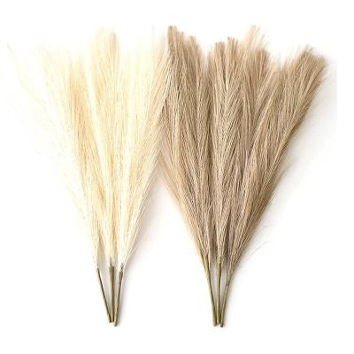 China Hot Sale Decoration Fake Pampas Grass 17 Inch Artificial Everlasting Fluffy Pampas Grass Fake Pampas Grass Wedding Flowers For Decoration for sale