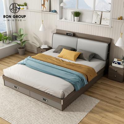 China Customized modern elegant color wooden packing sets hotel bed room production sets stylish bedroom furniture storage weight GUA material for sale