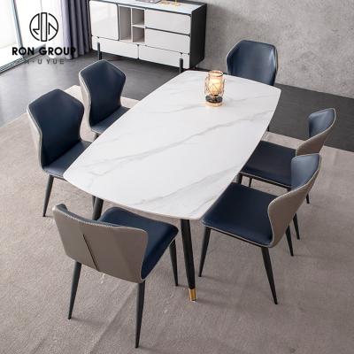 China Extendable dining table and chair set luxury modern restaurant furniture home dining table set for sale