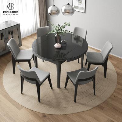 China Traditional Extendable Dining Table and Chair Set Luxury Modern Marble Restaurant Furniture Home Dining Table Set for sale