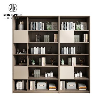 China Expandable Wholesales Retail Anti Fall Modular Easy Assemble Wooden Display Cabinet Shelf Bookcase For Home Office for sale