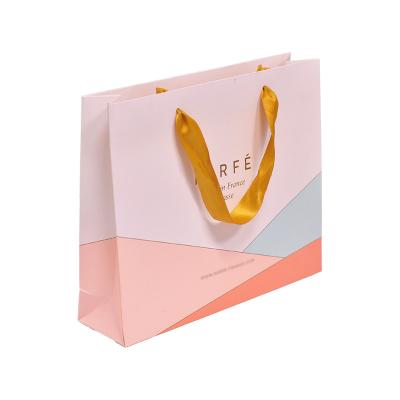 China Wholesale Luxury Green Recyclable Customize Shopping Bag Monocle Gift Packaging Paper Bags With Ribbon Handle for sale