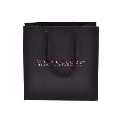 China High Quality Recyclable Hot Sales Gold Foil Logo Paper Bags For Hair Extension Customized Packaging for sale