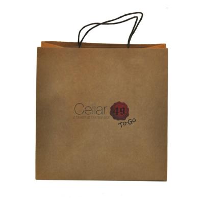 China Custom Recyclable Logo Big Brown Kraft Paper Bag Party Gift Personalized Eco Shopping Paper Bags With Handle for sale