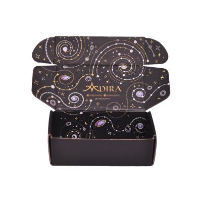 China Custom Recyclable Luxury Recyclable Silver Black Resilient Jewelry Kraft Corrugated Paper Corrugated Paper Box for sale