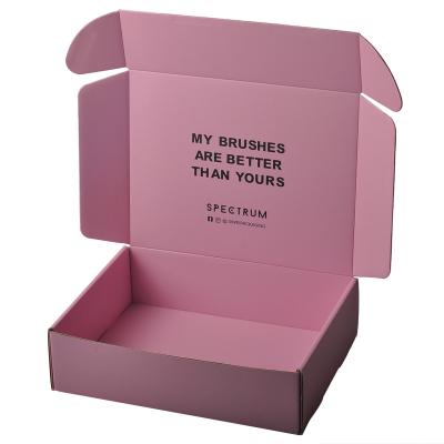 China Recyclable Custom Hot Pink Heat Mailing Small Jewelry Gift Ad Necklace Corrugated Corrugated Paper Box for sale