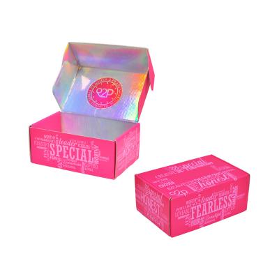 China 2022 Hot Selling Recyclable Top Luxury Pink Handbag Packaging Ads Corrugated Plain Paper Mailing Box for sale