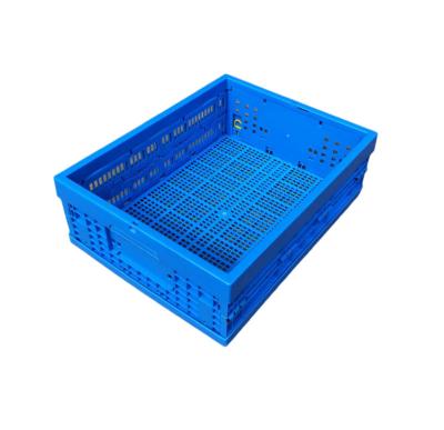 China Plastic Folding Storage Box 500-170 Solid Folding Box Heavy Duty Basket, Blue Folding Basket for Fruits and Vegetables for sale