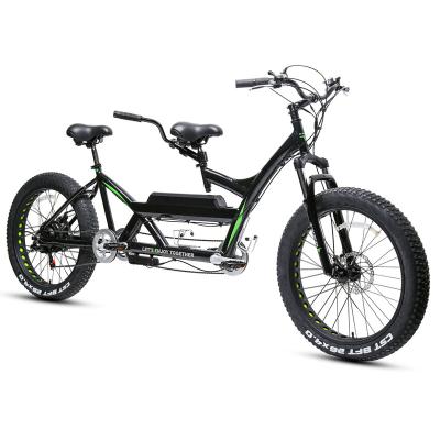 China Aluminum Alloy Beach Cruiser Style Suspension Electric Bicycle Wholesale Fork Battery Powered Tandem Bike for sale