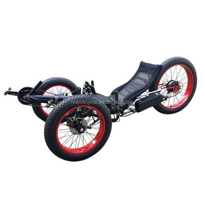 China Wholesale TrikExplor Aluminum Alloy Wheel Aluminum Alloy Three Pedal Recumbent Tricycle 500W Adult Electric Tire Helper for sale