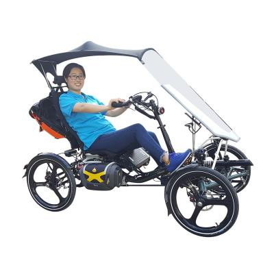 China Aluminum Alloy TrikExplor Alloy Frame 4 Wheel Bike Seat Quadricycle Electric Recumbent Scooters City Leisure High Recumbents for sale