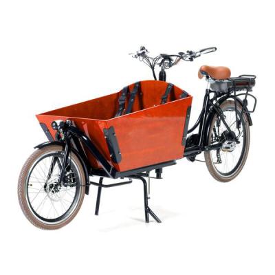 China 2021 New 6 Speed ​​Aluminum Alloy Front Loading Electric Cargo Bicycle 2 Wheel Family Bakfiets for sale