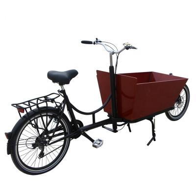 China 2021 New 6 Speed ​​Front Loading Cargo Bicycle 2 Wheel Luxury Family Bakfiets for sale