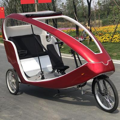 China Smooth Cabin Three Wheel Passenger PE Loading Visitor Renting Cargo Taxi Electric Bike for sale