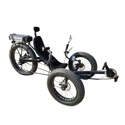 China Motrike fat tire steel tricycle 3 wheel free shipping door to door recumbent mountain bike with torque sensor pedal assist for sale