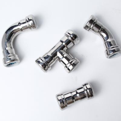 China Water Pipe Push Fit Stainless Steel Pipe Fittings SS316L Food Grade Couples Pipe Fitting Quick Fit Installation No Need Tools for sale