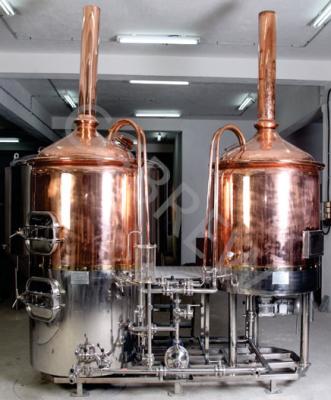 China CG-300L micro beer brewery equipment with red copper outside for sale