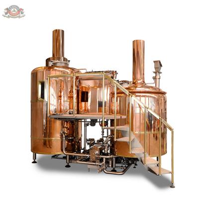 China 7BBL beer making machine with copper brewhouse tanks for beer production line of microbrewery for sale