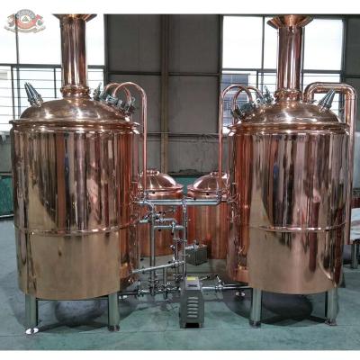 China 500L luxury red copper Beer making machinery used in a restaurant and microbrewery for sale