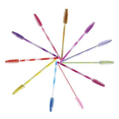 China Lady Beauty Disposable Nylon Color Makeup Lash Brush Wands Extensions Applicator Double Tools Mascara Brush for sale