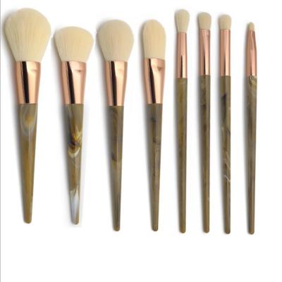 China Angular Blush Favorable Price Eight-pack Cosmetic Jade Blush Brush Makeup Brush Set With PP Bag for sale