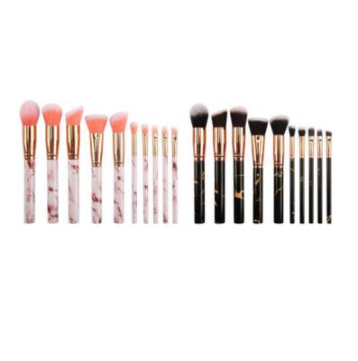 China Angular Blush 10 Pieces Luxury Makeup Brush Set 10pcs Makeup Brushes Portable Marble Eye Brush Set Makeup Brush Set for sale