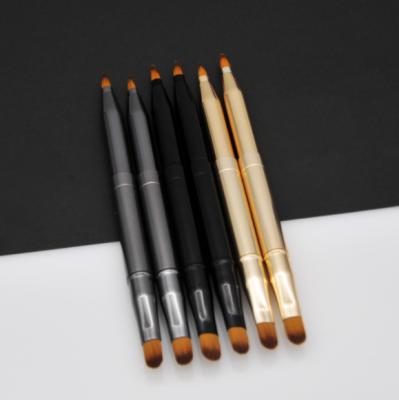 China Portable Smudge Brush Private Label Makeup Brush Double Head Lipstick Lip Gloss Brush In Stock for sale